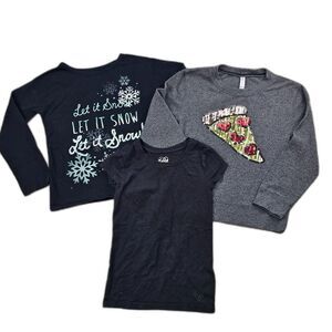 Justice, Xhilaration & Sonoma Shirt Lot of 3 Gray Black Girls Size 6